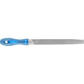 PFERD 10" Flat File - Second Cut with Handle for Metalwork and Deburring, Durable Steel Hand Tool