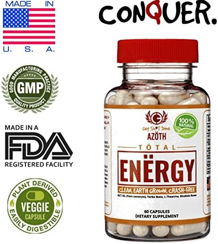100% Earth Grown Nootropic for Natural Energy & Focus Support - Yerba Mate, MCT Oil, L-Theanine, Rhodiola Rosea - No Crash or Jitters - Made in USA