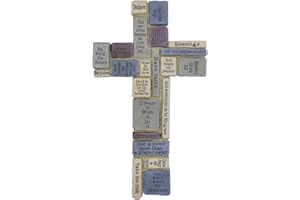VILLAGE GIFT IMPORTERS 10" Inspirational Wall Cross | Covered in Encouraging Words and Phrases | Great Gift | Christian Home Decor