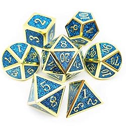 Haxtec Metal Dice Set D&D Sparkling 7PCS DND Dice