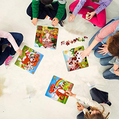 Puzzles for Kids Ages 3-5 Wooden Toddler Jigsaw Puzzle Learning Educational Toddler Puzzles Kids Puzzles for Boys and Girls (4 Puzzles)