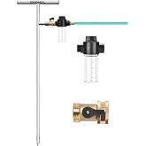 Stainless Steel Deep Root Tree Watering Tool,Root Feeder with Fertilizer Bottle Watering Wand Irrigation System Watering Stake,for Trees Bushes Shrubs Fruit Trees with Brass Valve T-Handle