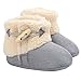 Elevin(TM)Baby Girl Boy Soft Sole Crib Shoes Anti-slip Prewalker Shoes Snow Boots (6~12M, Gray)