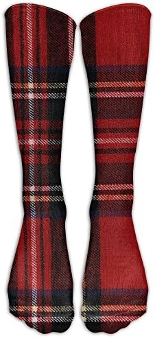 Plaid Red Black Affordable Cotton Roller Rink Knee Socks High Socks