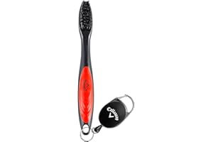 Callaway Premium Golf Club Brush for Golf Clubs and Golf Shoes with Retractable Cord