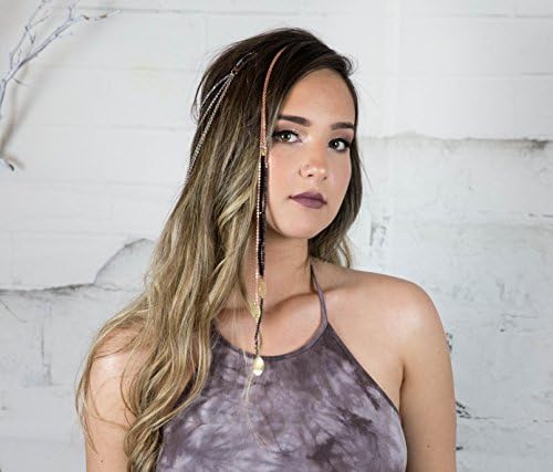 Festival Hair Accessories, Feather Hair Chain, Boho Hippie Jewelry, Metal Head Chain