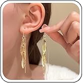 Xduargs Boho Leaf Threading Earrings Gold Leaf Drop Earrings Vintage Fall Leaf Dangle Earrings Personalized Cluster Leaf Stud Earrings Jewelry for Women