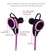 Wireless Bluetooth Runner Headset Sport Headphones with Mic, Ecandy Sweatproof Earbuds for Gym Running Noise Cancelling Headsets - Rose