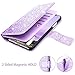 Fingic iPhone 11 Case, iPhone 11 Wallet Case, Glitter Sparkle Cover 9 Card Holder PU Leather with Kickstand Wrist Strap Protective Case for Women Apple iPhone 11 6.1 inch, Purple