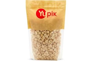 Yupik Macadamia Nuts, Medium Pieces, 1 kg, Gluten-Free, Kosher, Raw Nuts, Broken Pieces, Unsalted, Unroasted, Oil-Free, Cream