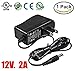 Amamax Wall Adapter Power Supply - 12V DC 2A, 5.5mm - 2.1mm UL Listed