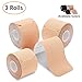 Gissac Kinesiology Tape Precut (3 Rolls Pack), Elastic Therapeutic Sports Tape Pro for Shoulder Knee Elbow Ankle, Waterproof, Breathable, Latex Free, 2