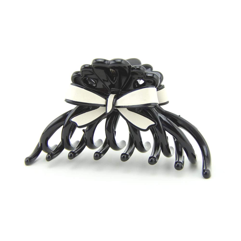 Meilliwish Noble Women Girls Ponytail Holder Hair Claw Clip 1 PCS(D94)(White)