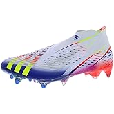 adidas Predator Edge SG Unisex Shoes Size 13.5, Color: Cloud White/Solar Yellow/Power Blue