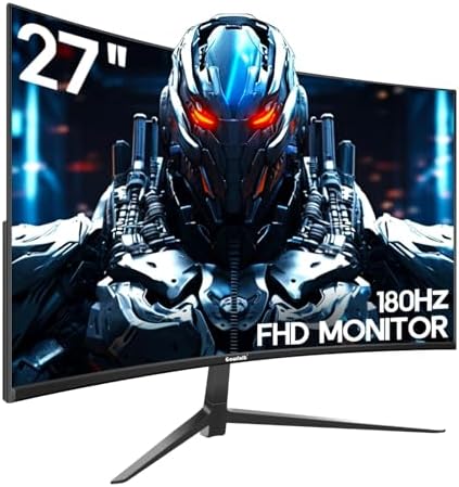 Gawfolk 27 Inch Curved Gaming Monitor 144hz, Computer Curved Monitor ...