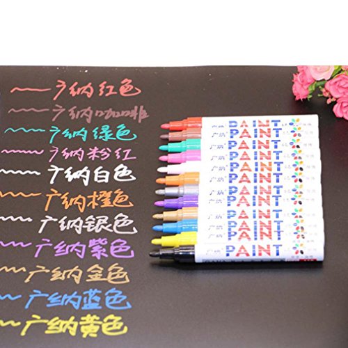 Rumas 12Pcs Assorted Colored Marker Pen, Bullet Highlighter Pens for Kids Students Teachers Sketching (Multicolor)
