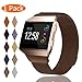 KingAcc Compatible Fitbit Ionic Bands, Milanese Stainless Steel Mesh Metal Replacement Band for Fitbit Ionic, Magnetic Clasp Lock Wristband Strap Women Men (1-Pack, Coffee/Brown, Large)