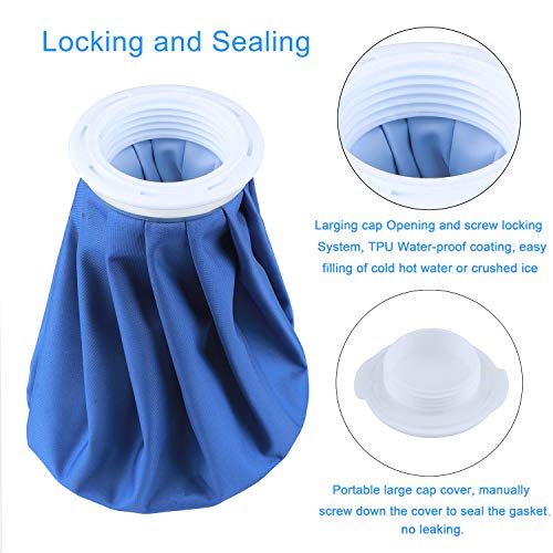 Ice Bag Packs, Saymeto Reusable Ice Bag for Injuries, Hot & Cold Therapy for Migraines, Pain Relief, Other Neurological Issues, and Bone Problems, 3-Pack, 3 Sizes (6"/9"/11")