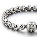 Stainless Steel Ladies Link Chain Bracelet Polished with Cubic Zirconia