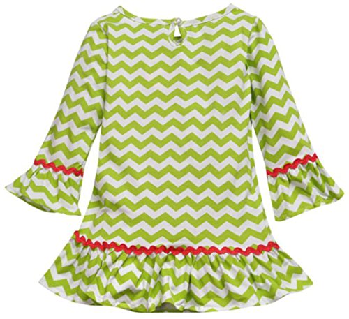 2PCS Toddler Baby Girls Christmas Outfits Cartoon Deer Long Sleeve Top Pants Set size 2-3Years/Tag100 (Green) - Thumbnail 2