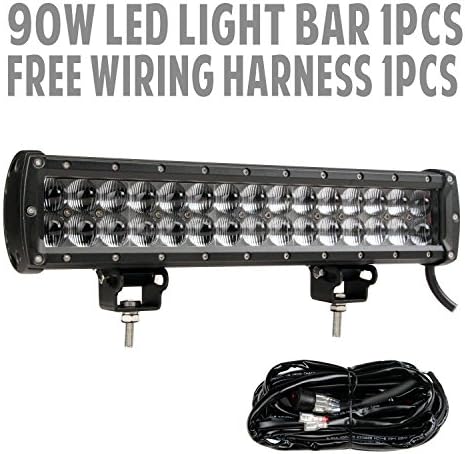 SLDX 14INCH 90W 5D CREE LED Light Bar ECE /SAE high beam pattern With Projector IP68+Wiring Kit Offroad UTV SUV (14'' 90W+Wiring Kit)