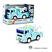 Tow Truck Crane Toys Friction Powered Truck Vehicle for Kids with Lights and Sound, 4 Wheels and 2 Removable Hooks, 1:20 Advanced Simulation Model-Road Administration Series, Blue and White