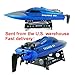 SZJJX RC Boat 2.4GHz 4 Channels Remote Control Electric Racing Boat 40KM/H High Speed Automatically 180 Degree Flipping Transmitter with LCD Screen Blue