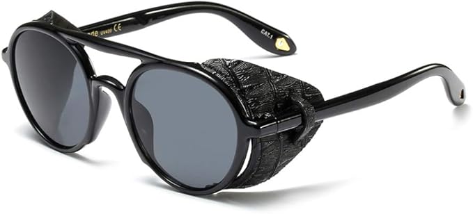 circle sunglasses with side shields