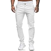HUNGSON Men Skinny Slim Fit Casual Jeans Dyeing Stretch Straight Fashion Denim Pants
