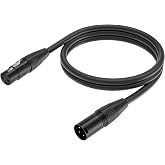 Yinker 5ft Premium XLR Male-to-Female Microphone Cable, 1-Pack | Fits microphones, mixers, audio interfaces, PA systems; ideal for studio recording, live stage, podcasting, game streaming