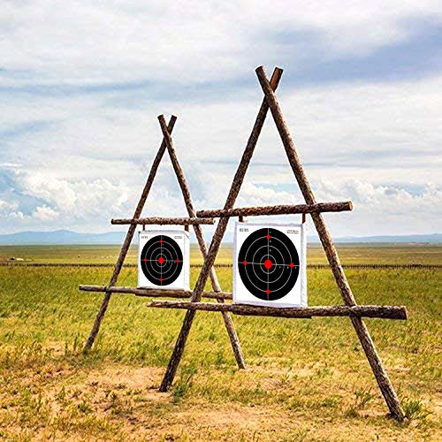 MEMX Reactive Target Stickers - 10 inch Self Adhesive Shooting Targets - High Visibility Impact - Gun Targets for Rifle - Pistol - Airsoft - BB Gun - Pellet Gun - Air Rifle（50Pack）