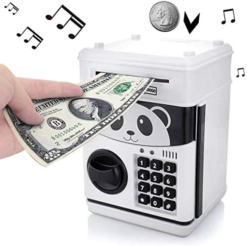 EMESON Panda Mini ATM Bank Piggy Bank Money Change Cash Saving Box Safe Toy Gift - Fits for Both Bills and Coins (Play 11 Songs)