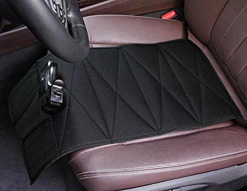 LIVEBOX Car Truck Vehicle Seat Holster,Bedroom Mattress Bed Concealed Gun Pistol Holder | Quick Access with Two Pouches for Flashlight Magazine Knife Fits Glock, Ruger, Sig Sauer, Kahr, Beretta, etc.