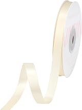 VATIN 10mm Double Faced Polyester Satin Ribbon Cream 45m Gift Wrapping