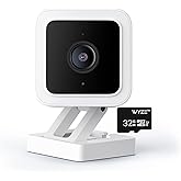 Cam V3 Smart Home Security Camera, Indoor/Outdoor Use, IP65-Rated 1080p Plug-in, Color Night Vision, Motion Detection, Two Way Audio, Works with Alexa, Google Assistant, Cam V3+32GB Micro SD Card