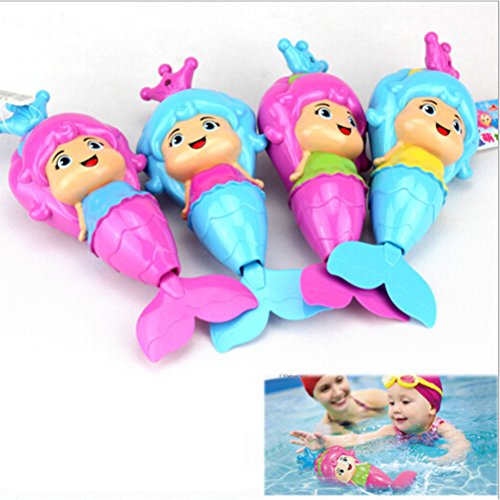 JiaUfmi 1 Pc Classical Mermaid with Clockwork Baby Swimming Toys Dabbling Bath Toys