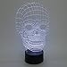 Play Time Generic 3D Illusion Light Skull LED Table Lamp Night Light, 7 Color Change Touch Switch Table Desk LED Light