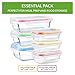 Glass Food Storage Containers with Lids - 6 Pack, 2 Sizes (35 Oz, 12 Oz) - Meal Prep Lunch Boxes - Microwave, Fridge, Freezer, Dishwasher, Oven Safe - BPA-free - Easy Snap, Airtight and Leakproof Lid
