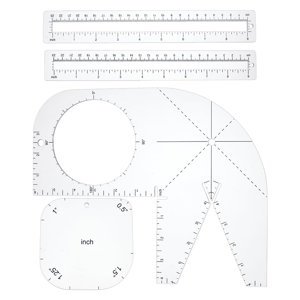Photo 1 of ***MAJOR DAMAGE*** PH PandaHall 4pcs Boxy Bag Making Templates, Clear Bag Template Notion Acrylic Quilting Templates Zipper Template Patchwork Ruler Sewing Tools Set for Beginners Curve Bag Zip Pocket DIY Sewing