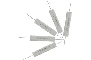 Jersvimc 10PCS 10W 50 Ohm Ceramic Resistor, Power Resistor Assortment Cement Resistor Kit Wirewound Resistor