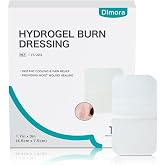 Dimora Hydrogel Wound Dressing 1.7" x3" - Burn Pads Sterile Soothing Bandage, Cooling Protective Treatment for Minor Burns &amp; Blisters, Cuts, Abrasions,Cracked Nipples, 10 Count