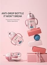 Oberni Baby Sippy Cup with Handle & Strap 270ml Pink Tritan BPA-Free view 6