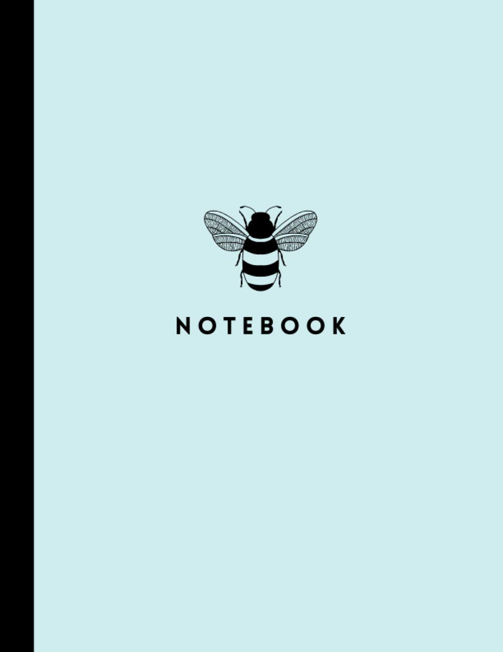 College Bee Notebook 8.5 x 11 in Pastel Blue: College Ruled 120 pages Bee Aesthetic