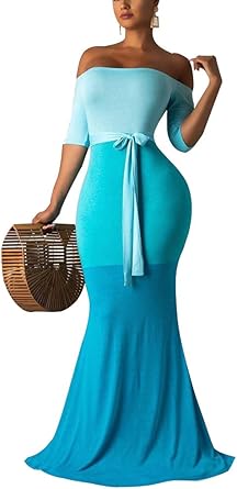 colorblock maxi dress