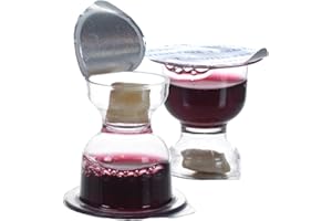 World Communion Cups Gluten-Free Pre-filled Disposable Communion Cups - Concord Grape Juice with Bread- (100) Units - Shippin