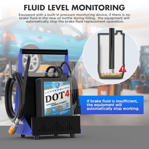 PLAYOCCAR Electric Brake Bleeding Device, 220 V Car Pulsating Automatic Brake Fluid Changer Machine with 1 Waste Oil Container and 1 Adapter Socket, Pressure 0.5-2.5 Bar