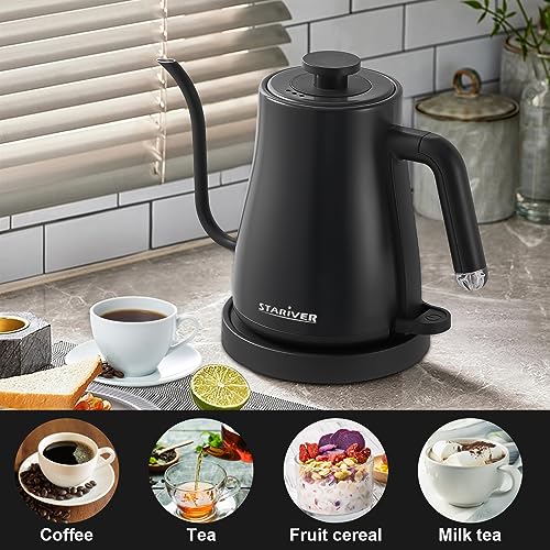 Stariver Electric Kettle Gooseneck Kettle, 1.2L Water Kettle, BPAFree