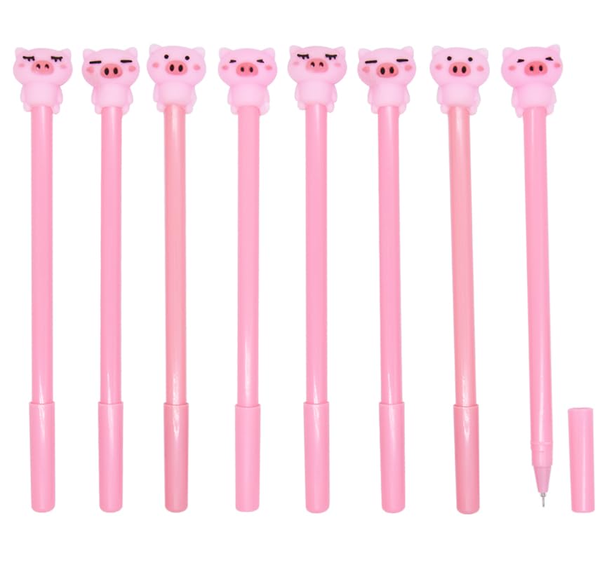 Ranvi 12 PCS Gel Ink Pens Student Stationery Office Home Office School Decoration Supplies（Pig）