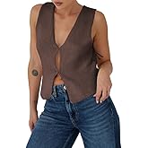 BZB Sweater Vest Women 2025 Summer Basic Tank Tops Crochet Knit Vests Sexy Sweater Sleeveless Vest Top