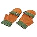 Flammi Kids Knitted Convertible Mittens Half Fingerless Gloves with Mitten Flap (Light Brown)